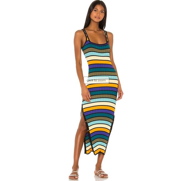 SOLID & STRIPED Dresses & Skirts - Solid & Striped Ribbed Tank Midi Dress Women’s M Multicolor Striped Beach Resort